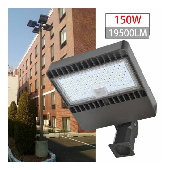 LED Shoebox Area Light 150W 300W Outdoor Commercial Parking Lot Pole Light 5000K Thumb {1}