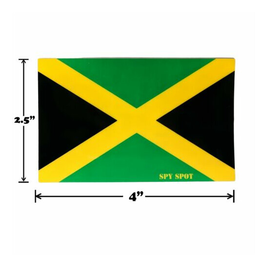 Set of 4 Vinyl Jamaican Flag Decal Stickers Weatherproof Spy Spot image {2}