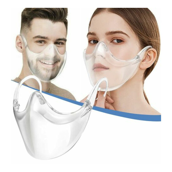 Clear Face Mask Cover 3D Durable Shield Reusable Transparent Plastic Bracket USA image {1}