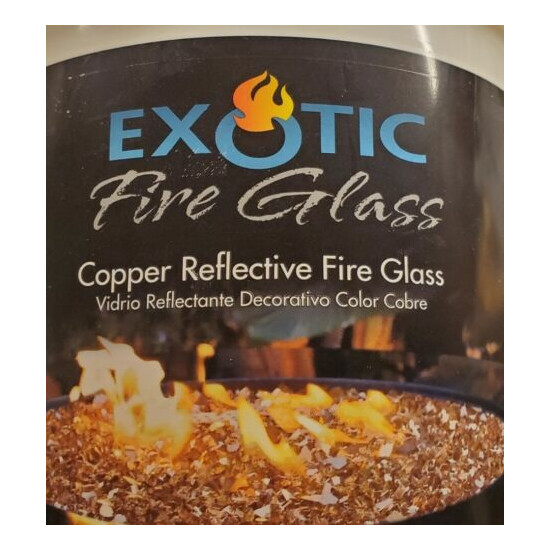 Fireplace & Fire Pit Glass Exotic COPPER AMBER 1/2" Premium Reflective 10lbs+ image {4}