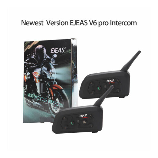 2Pcs EJEAS V6 1200M Motorcycle BT Intercom Headset Interphone GPS Waterproof image {4}