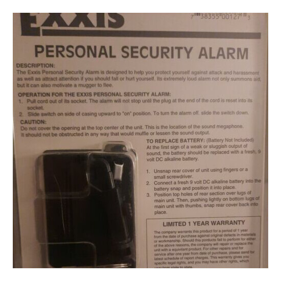 Exxis Personal Security Alarm Ep-sounder Pull Cord Belt Clip image {4}