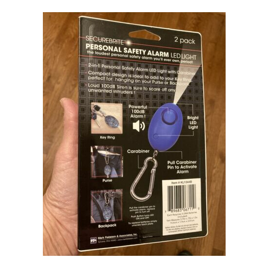 Securebrite Personal Safety Alarm LED Light 2 pack 2pk Gray and Leopard 100DB image {2}