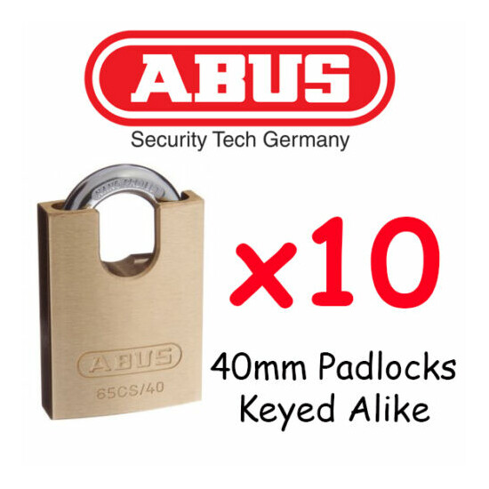 ABUS Padlocks KEYED ALIKE 40mm concealed Shackle x10 BULK LOT High quality image {1}