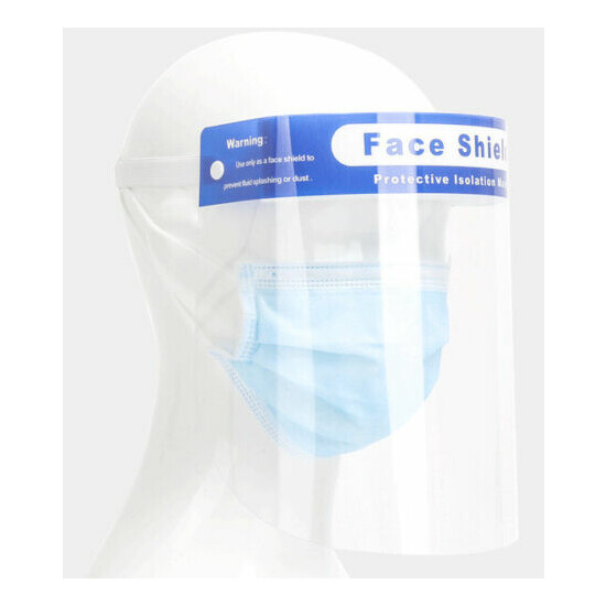 Protective Full Face Shield Clear, Adjustable band - Ships from Texas image {3}