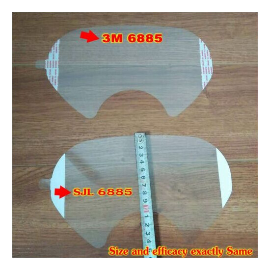 SJL 6885 protective film Same 3M 6885 LENS COVER for 6800 Respirator 25pack image {5}