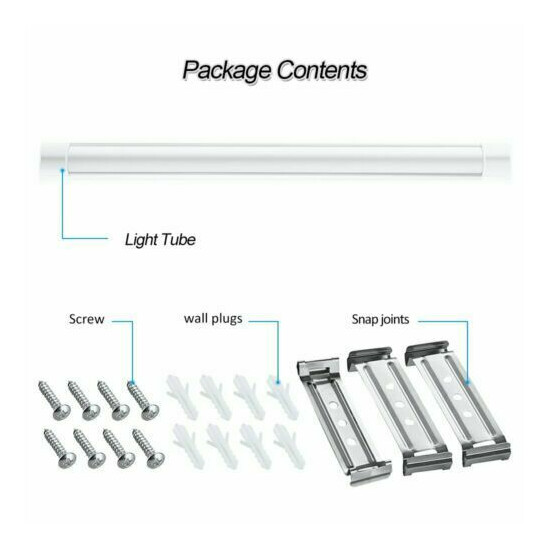 2 Pack LED Shop Light 4FT 6000K Garage Ceiling Lights bright Ceiling Fixture image {8}
