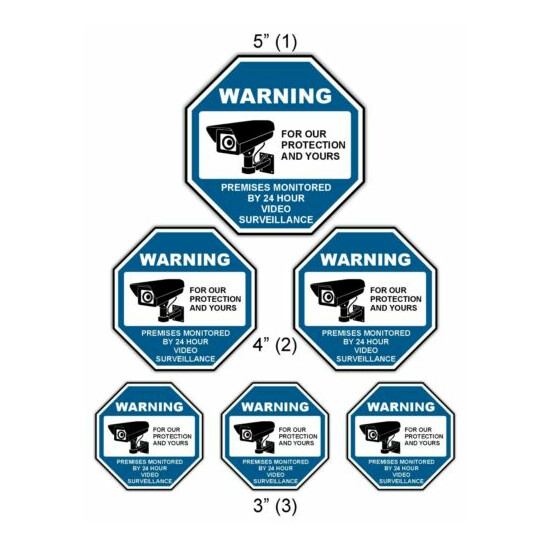 WARNING - PREMISES MONITORED - 24hr VIDEO SURVEILLANCE Sticker Set - Choose Size image {3}