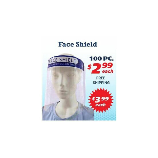 PLASTIC SPLASH PROTECTION FACE SHIELD  image {1}
