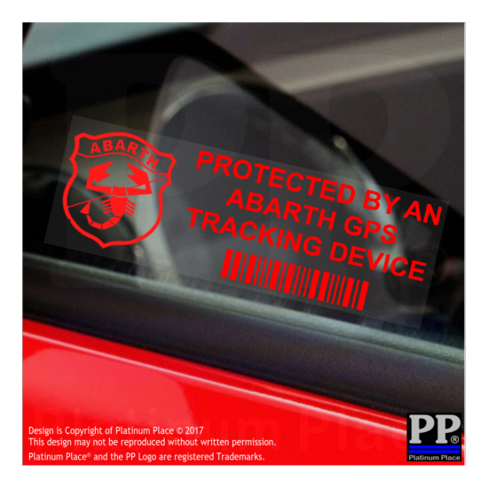 5 x ABARTH GPS Tracking Device Security BLACK Stickers-Car Alarm Warning Tracker image {4}