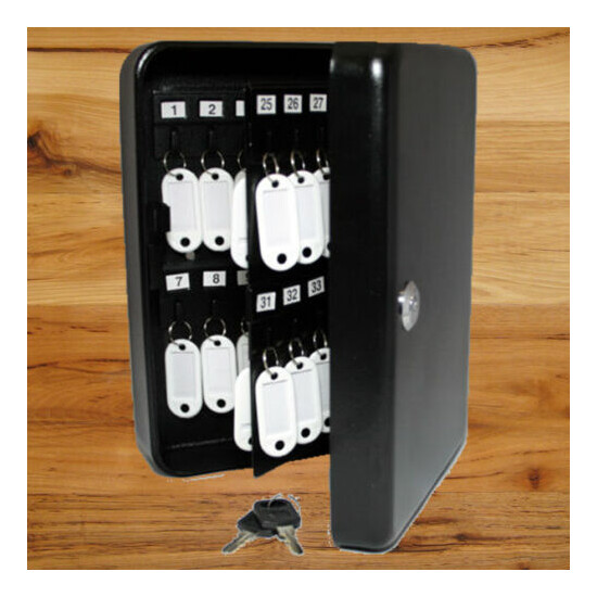 48 Keys Solid Steel BLACK Safe Tags Home Office Shop Storage Box Cabinet Case image {1}