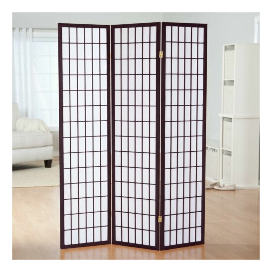 3 & 4 Panel Japanese Oriental Room Divider Hardwood Shoji Screen Privacy Wall image {3}