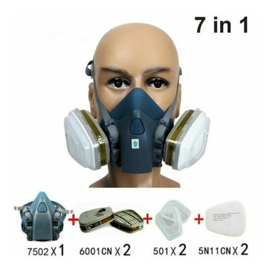 Full/Half Face Gas Mask Respirator Painting Spraying Safety Protection Facepiece image {51}