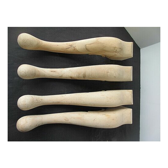 Wood Table Legs Club Feet 19.25" long Unfinished Set of 4 image {2}