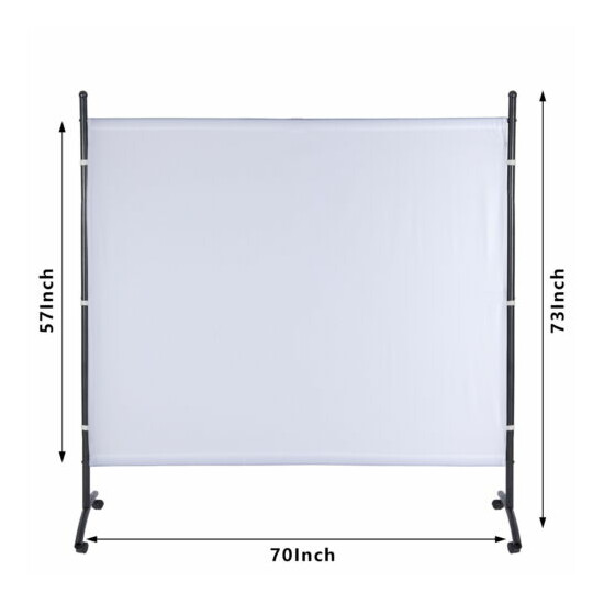 Room Divider One Panel Privacy Screen 70'' Freestanding for School Home W/ Wheel image {2}