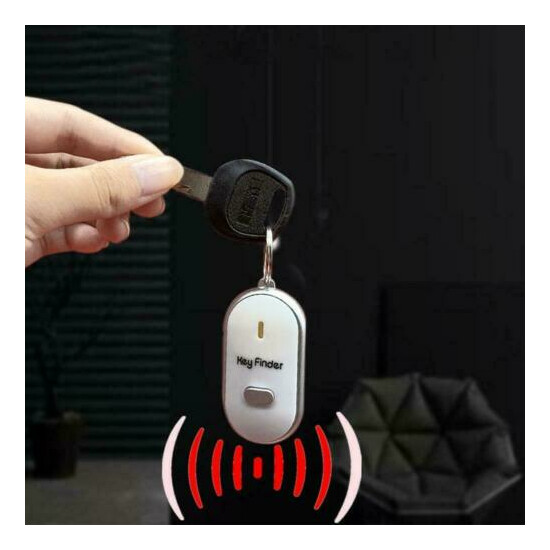 LED Anti-Lost Key Finder Locator Schlüsselanhänger Control Sound u Whistle O2P8 image {2}