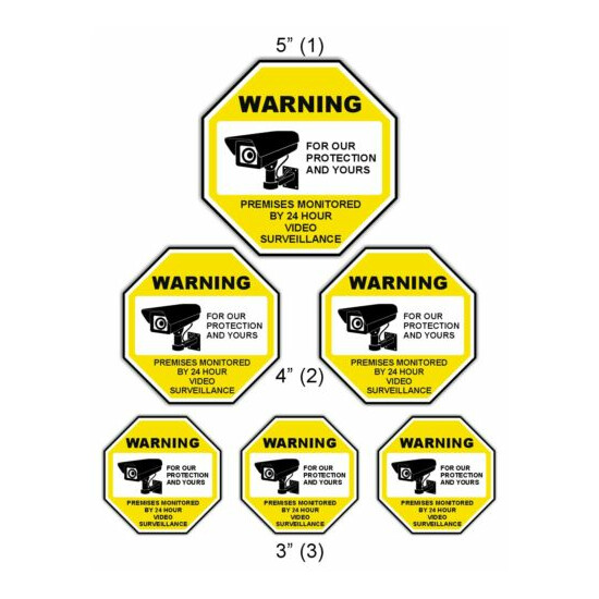 WARNING - PREMISES MONITORED - 24hr VIDEO SURVEILLANCE Sticker Set - Choose Size image {4}