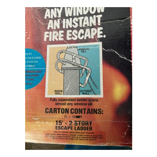 Ladder Window Fire Escape Vintage image {4}