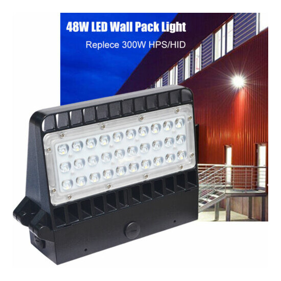 48W Led Wall Pack Lights Fixture Outdoor Commercial Area Security Lighting 2PACK Thumb {8}