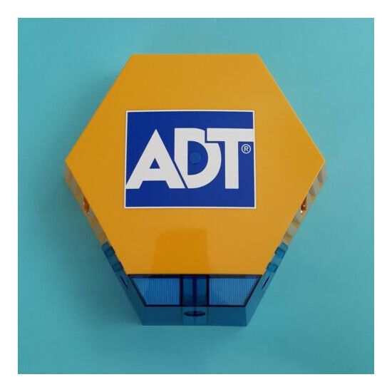 New ADT dummy alarm siren box, flashing LED, solar panel charge battery  image {2}