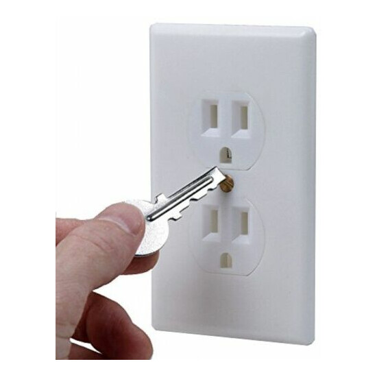 Hidden Wall Safe Secret Stash Electrical Plug Screw Key Lock Metal Small Box image {2}