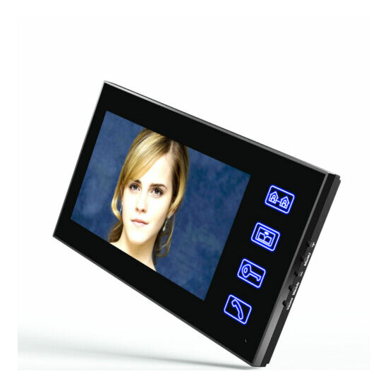 7"LCD Wired Video Door Phone Doorbell Intercom System 2 Monitors +Electric Lock image {3}