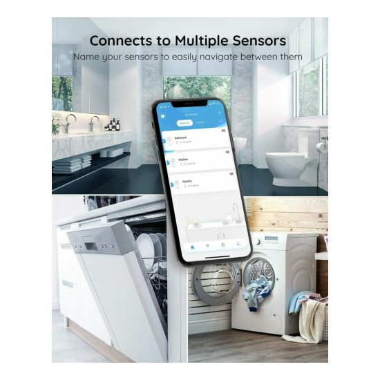 GOVEE Water Sensor 3 Pack 100dB With Adjustable Alarm And App Alerts Leak/Dreap image {4}