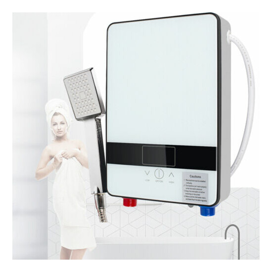 220V 6500W Electric Tankless Instant Hot Water Heater Shower Bathroom Heater image {1}