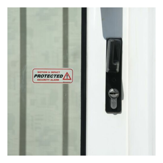 4 x PROTECTED WINDOW STICKERS MOTION & IMPACT SENSOR SECURITY ALARM VERISURE ADT image {2}