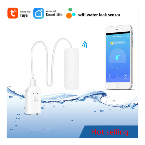 Tuya Wifi Sensor Water Leak Alarm Standby Time 3 Years Smart Life APP Control image {1}