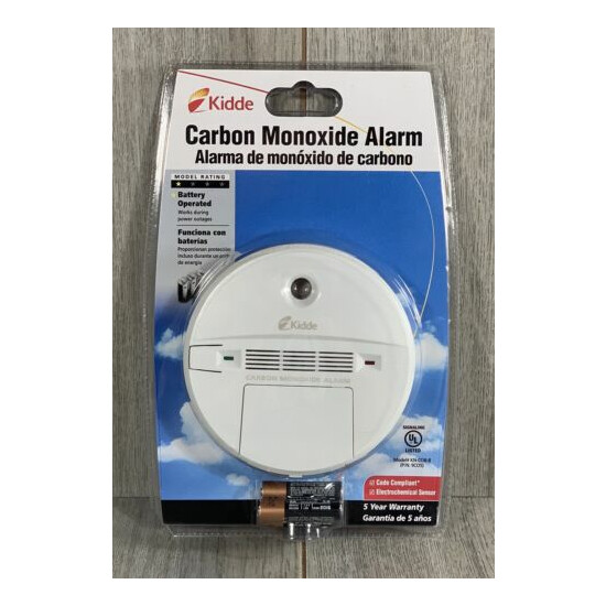 Kidde Battery Operated Carbon Monoxide Alarm Detector Model KN-COB-B 85 Decibal image {1}