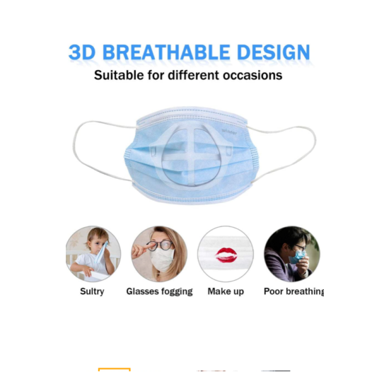 5 PACK OF 3D SILICONE MASK BRACKET image {2}