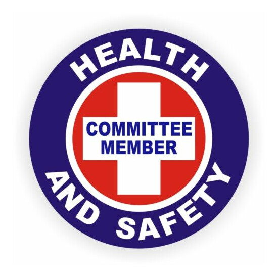 Health and Safety Committee Member Hard Hat Sticker | OSHA Helmet Decal Label image {1}
