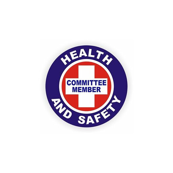 Health and Safety Committee Member Hard Hat Sticker | OSHA Helmet Decal Label Thumb {1}
