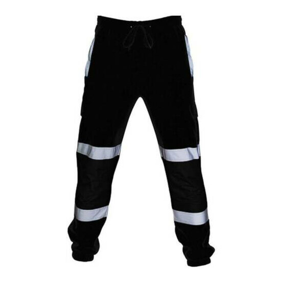 Hi Viz Vis Men Windproof Trouser High Visibility Safety Reflective Work Pants image {10}