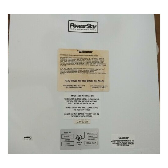 Power Star 28T Tankless Water Heater Parts - Bosch image {1}