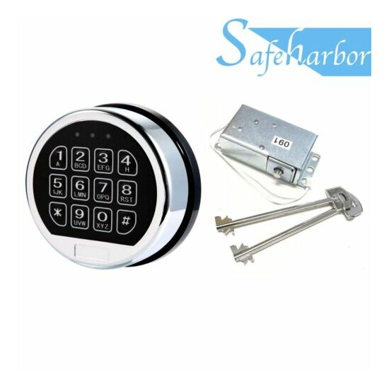 Chrome Keypad Safe Electronic Lock with Solenoid Master Key Safe Replacement Loc image {1}