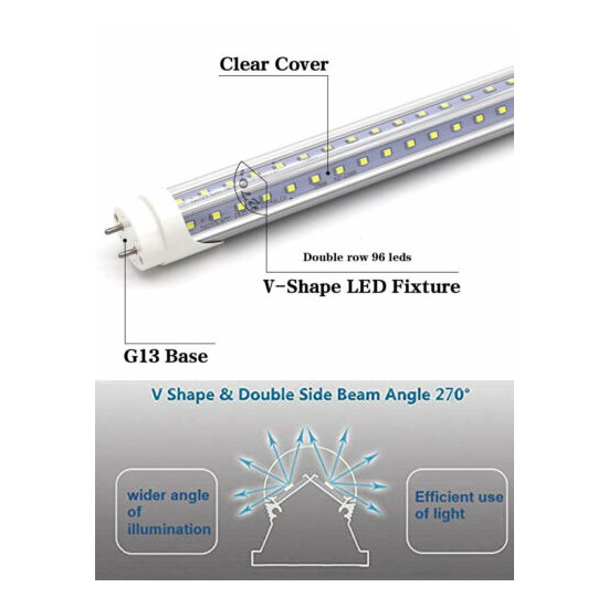 V-Shape 10-1000 PACK LED G13 4FT 4 Foot T8 Tube Light Bulbs 2-PINS 36W 6500K  image {10}
