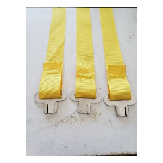 Bullard hard hat liner suspension one set of 3 yellow straps and clips .  image {2}