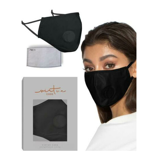 Travel Threads in Black - Fabric Face Masks with Filter image {1}