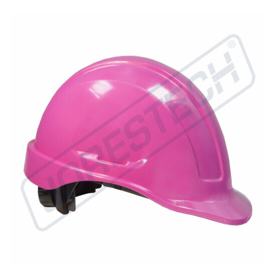 Pink Hard Hat JORESTECH Adjustable Ratchet Suspension Safety Cap Style image {2}