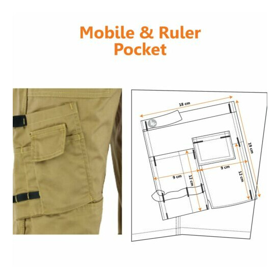 WrightFits Mens Cargo Work Trousers Combat Heavy Duty Knee Pads Pockets - WWDT image {31}