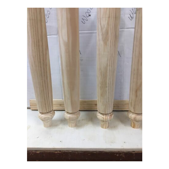 4---- 29" CLEAR PINE TABLE LEGS WOODEN TURNED  Thumb {2}