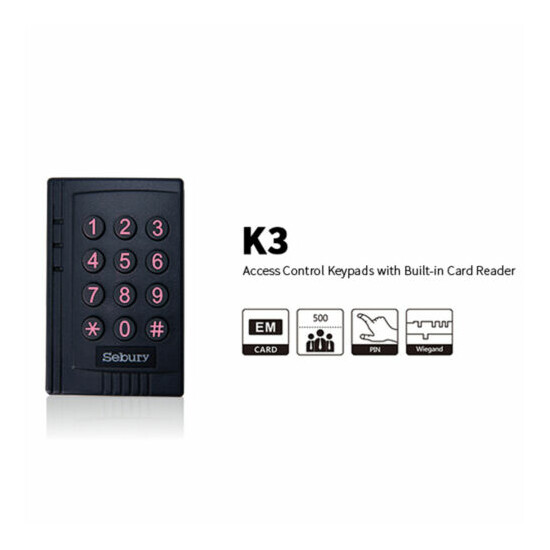 Door Access Controller 125KHz EM4100 ID Card Reader Keypad Sebury K3 Free 5 Card image {3}