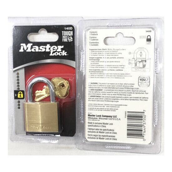 2 Master Lock 140D 7/8in 22mm 1-19/16in 40mm Padlocks New Sealed Pry Resistant image {2}
