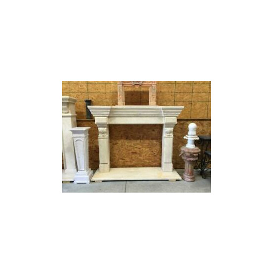 BEAUTIFUL FRENCH STYLE SOLID MARBLE ESTATE FIREPLACE MANTEL - JD19 image {1}