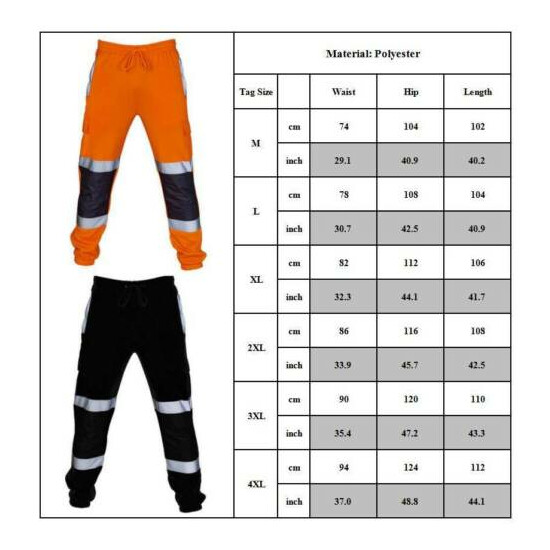 Hi Viz Vis Men Windproof Trouser High Visibility Safety Reflective Work Pants image {4}