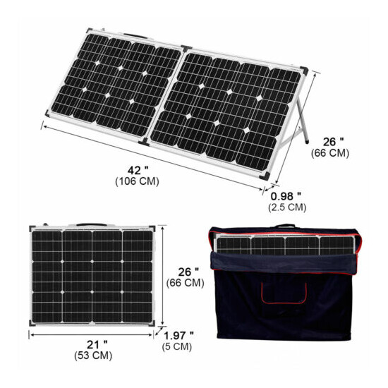 100W Portable Foldable Solar Panel With 12v Controller for Car Battery/RV/Home image {4}