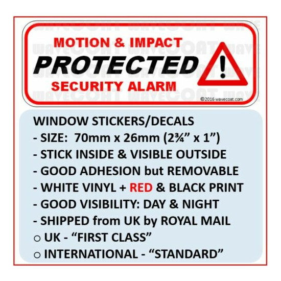 4 x PROTECTED WINDOW STICKERS MOTION & IMPACT SENSOR SECURITY ALARM VERISURE ADT image {3}