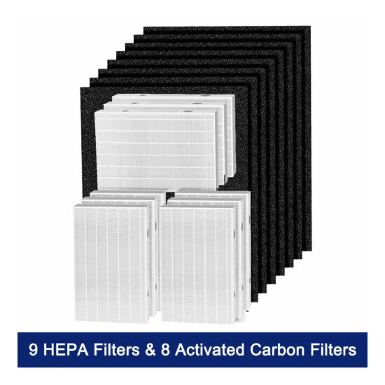 9 HEPA Filter R Replacement + 8 Carbon Filters for Honeywell HPA300 Air Purifier image {1}